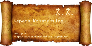 Kepecs Konstantina névjegykártya